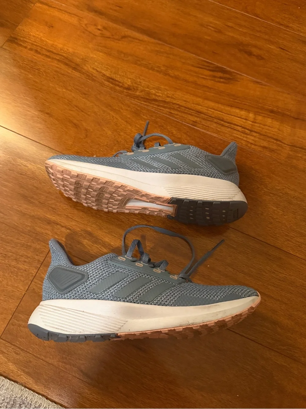 adidas blue Mesh Athletic Sneakers with White Soles